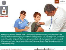 Tablet Screenshot of memorialurgentcare.com